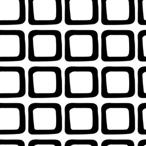 B&W Wonky Squares Wallpaper