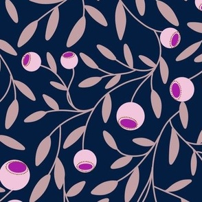 Winter berries navy and pink