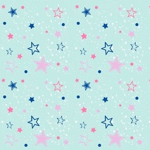 Pretty Pastel Stars Teal