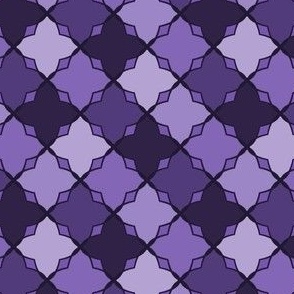 Lettuce - Double Oval Pattern with Diamonds - Lilac