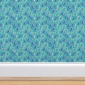 Floral Watercolor Blossom Design Blue Baby Blue