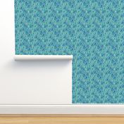 Floral Watercolor Blossom Design Blue Baby Blue