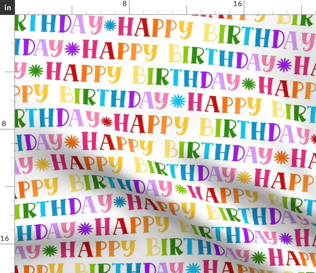 Bigger Scale Rainbow Happy Birthday Letters