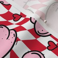 Pink Penis Valentine Red Checker BG - Large Scale