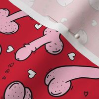 Pink Penis Valentine Red BG - Small Scale