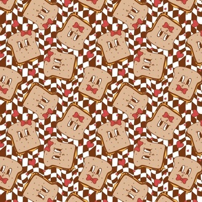 Grilled Cheese Valentine Brown Checker BG - Medium Scale