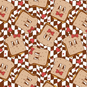 Grilled Cheese Valentine Brown Checker BG - Large Scale