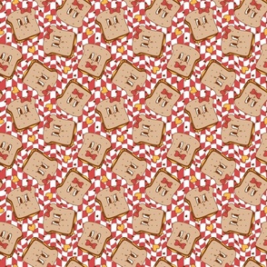 Grilled Cheese Valentine Red Checker BG - Small Scale