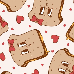 Grilled Cheese Valentine Beige BG Rotated - XL Scale