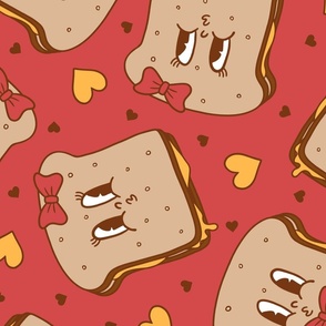 Grilled Cheese Valentine Red BG Rotated - XL Scale