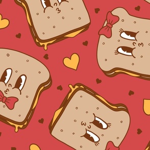 Grilled Cheese Valentine Red BG - XL Scale