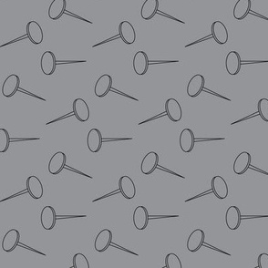 Scattered Nails Outline Gray Pattern