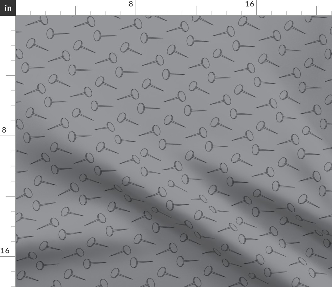 Scattered Nails Outline Gray Pattern