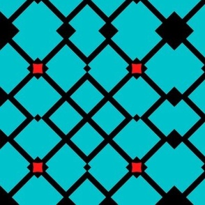 Trellis Upholstery Fabric Aqua Teal Turquoise Aquamarine Lagoon Geometric  Wallpaper 43