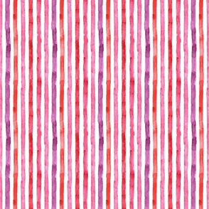 SMALL Watercolor Stripes in Shades of Pink and Red (Valentines Hugs and Kisses Collection)