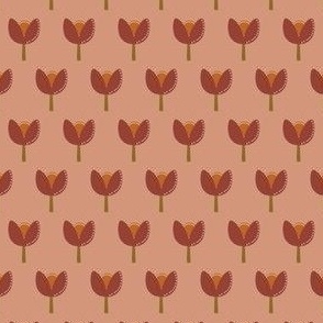 Vintage block print tulips