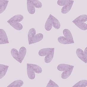Purple Watercolor Hearts, Valentines Day