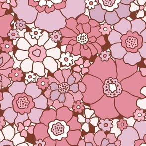 Groovy Valentine Floral Muted - XL Scale
