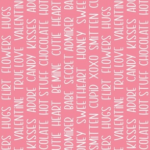 Valentine Words Cream on Pink Rotated- Large Scale