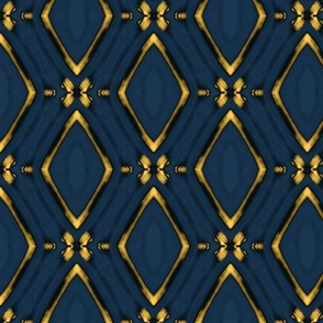 Navy Blue Gold Shimmer Geode Harlequin Distressed Textured 258