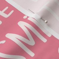 Valentine Words Cream on Pink - XL Scale