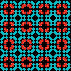 Jingle bells patchwork - Black and Teal Race Rays