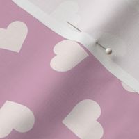 Cream Hearts Mauve BG- Medium Scale