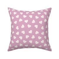 Cream Hearts Mauve BG- Medium Scale