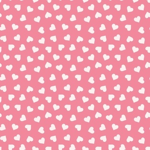 Cream Hearts Pink BG - Small Scale