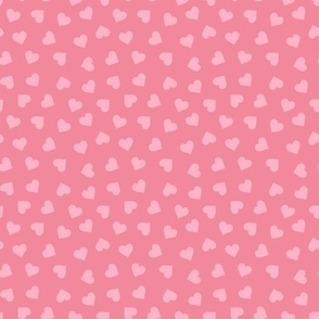 Pink Hearts Pink BG - Small Scale