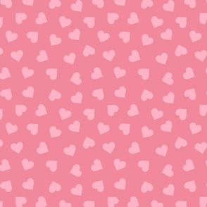 Pink Hearts Pink BG - Medium Scale