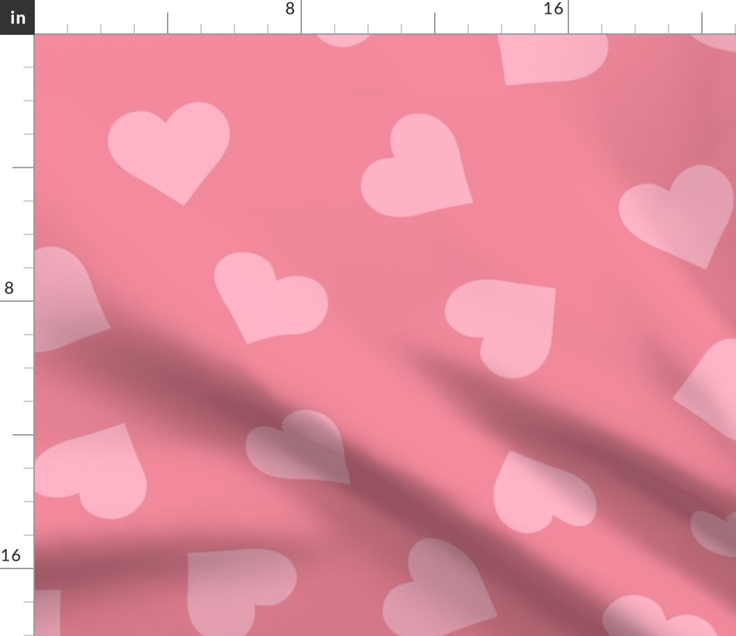 Pink Hearts Pink BG - XL Scale