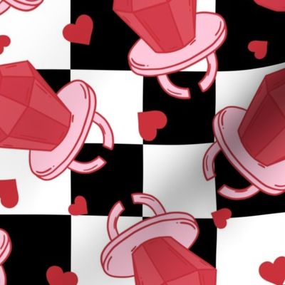 Ring Pop Valentine Red Checker BG - Large Scale