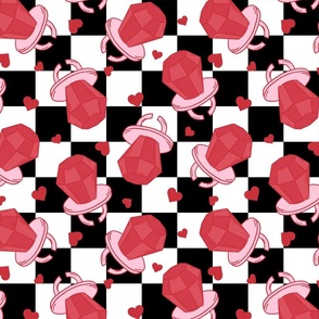 Ring Pop Valentine Red Checker BG - Large Scale