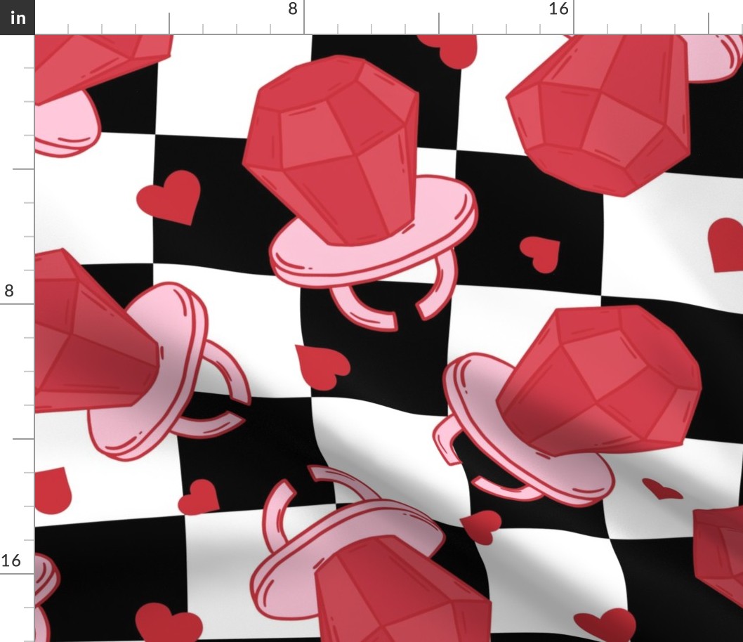 Ring Pop Valentine Red Checker BG - XL Scale
