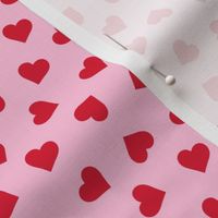 Red Hearts Valentine Pink Background - XS Scale