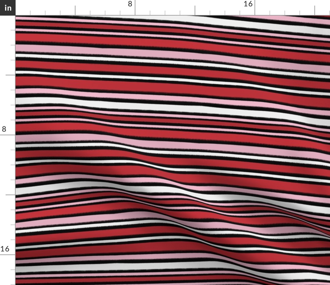 Painted Valentine Stripe Black BG - Small Scale