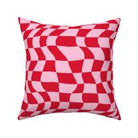 Valentine Wavy Checker Red and Pink Rotated  - XL Scale