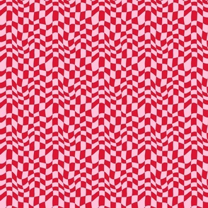 Valentine Wavy Checker Red and Pink - Medium Scale 
