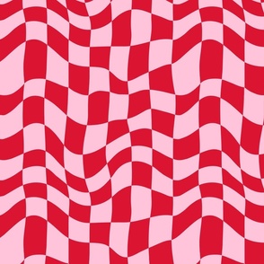 Valentine Wavy Checker Red and Pink - XL Scale 