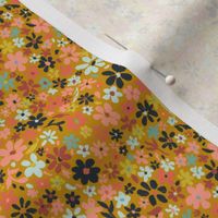 Delicate Ditsy Floral on Mustard