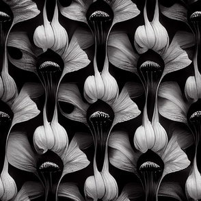 Abstract Black & White Floral SBZ_31