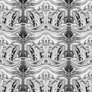 LNBT6 - Warrrior's Stance  Otherworldly Botanical in Monochromatic Gray - 4 inch repeat