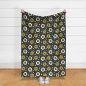 ( large ) Retro floral, daisy, sunflower