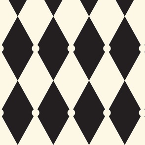 ( large ) Harlequin, geometric, diamond, black 