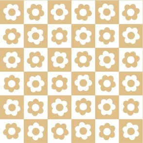 honey yellow daisy checkerboard