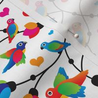 Retro colorful parrot bird pattern