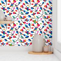 Retro colorful parrot bird pattern