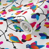 Retro colorful parrot bird pattern