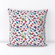 Retro colorful parrot bird pattern